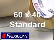 Flexicom Rollenetiketten, Format 60 x 40 mm, Papier, weiß, ablösbar