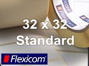 Flexicom Rollenetiketten, Format 32 x 32 mm, Papier, weiß, ablösbar