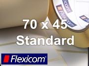 Flexicom Rollenetiketten, Format 70 x 45 mm, Papier, weiß