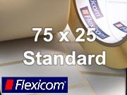 Flexicom Rollenetiketten, Format 75 x 25 mm, Papier, weiß, ablösbar