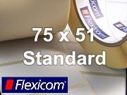 Flexicom Rollenetiketten, Format 75 x 51 mm, Papier, weiß, ablösbar