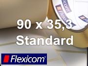 Flexicom Rollenetiketten, Format 90 x 35,3 mm, Papier, weiß, ablösbar