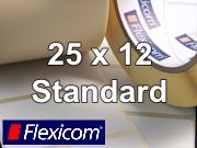 Flexicom Rollenetiketten, Format 25 x 12 mm, PET silber