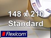 Flexicom Rollenetiketten, Format 148 x 210 mm, PET silber