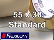 Flexicom Rollenetiketten, Format 55 x 30 mm, PET weiß