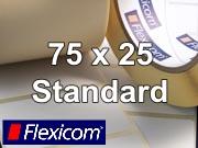 Flexicom Rollenetiketten, Format 75 x 25 mm, PET silber