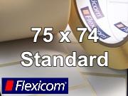 Flexicom Rollenetiketten, Format 75 x 74 mm, PET silber